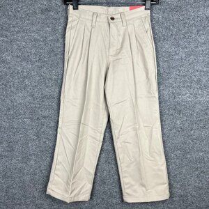 NEW IZOD‎ Boy's Pleated Trouser Pants Khaki SZ 8